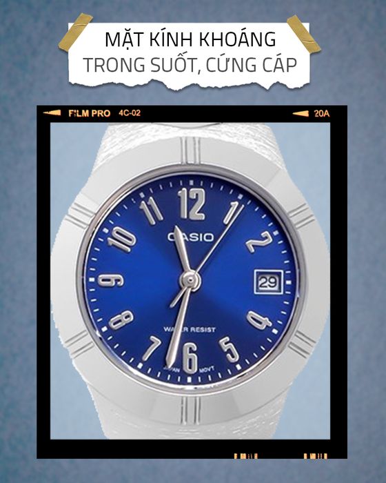 Đồng hồ Nữ Casio LTP-1241D-2A2DF có mặt kính trong suốt