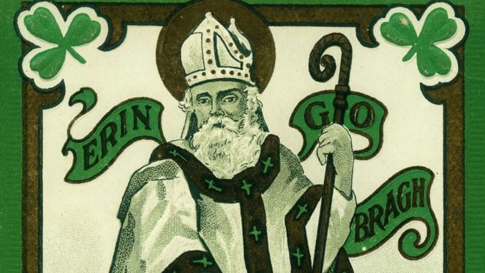 A vintage postcard depicting St. Patrick.