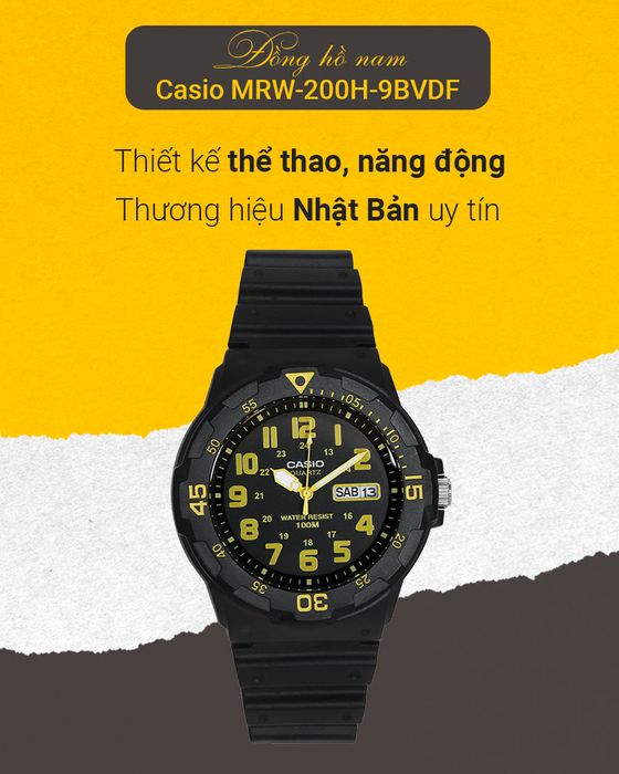 Tổng quan về Đồng hồ Nam Casio MRW-200H-9BVDF