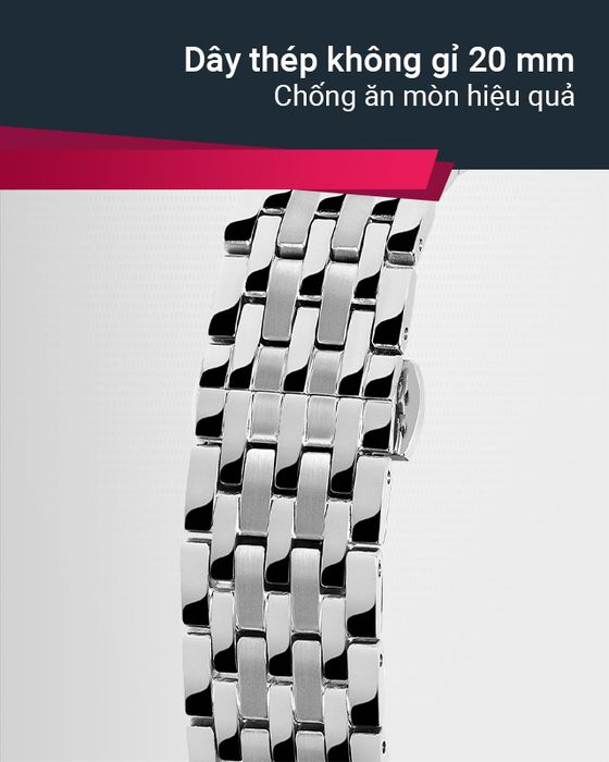 Đồng hồ Nam MVW MS069-01 thiết kế dây đeo được làm từ thép không gỉ có độ bền chắc cao