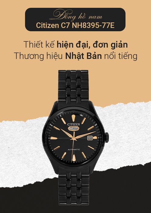 Đồng hồ Nam Citizen C7 NH8395-77E thiết kế đơn giản, hiện đại