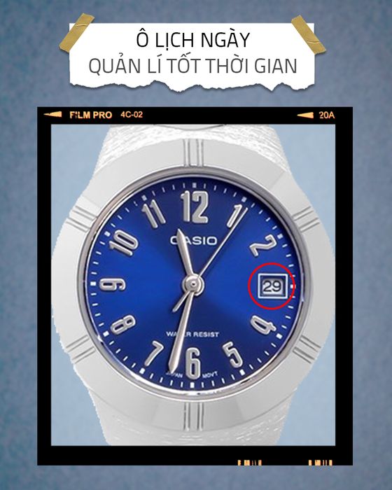 Đồng hồ Nữ Casio LTP-1241D-2A2DF có ô lịch ngày hữu ích