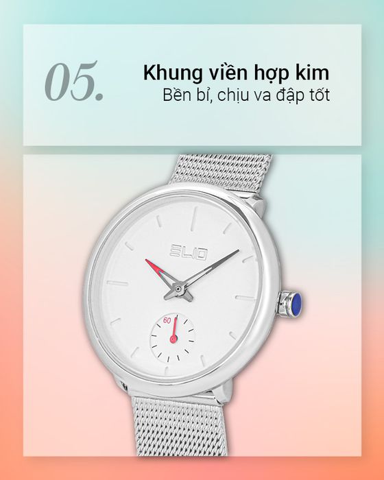 Đồng hồ Nữ Elio ES060-02 có khung viền hợp kim