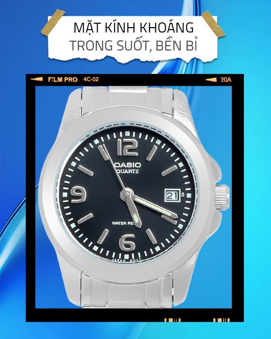 Đồng hồ nữ Casio LTP-1215A-1ADF có mặt kính khoáng cứng cáp