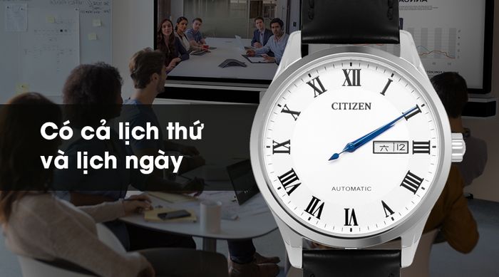 Đồng hồ Nam Citizen NH8360-12A - Cơ tự động có tiện ích lịch thứ, ngày