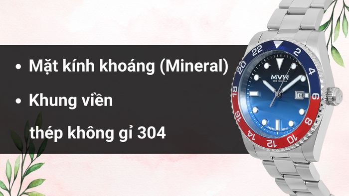 Chất liệu mặt kính và khung viền của mẫu đồng hồ