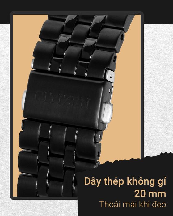Đồng hồ Nam Citizen C7 NH8395-77E có dây đeo thép không gỉ chống oxy hóa tốt