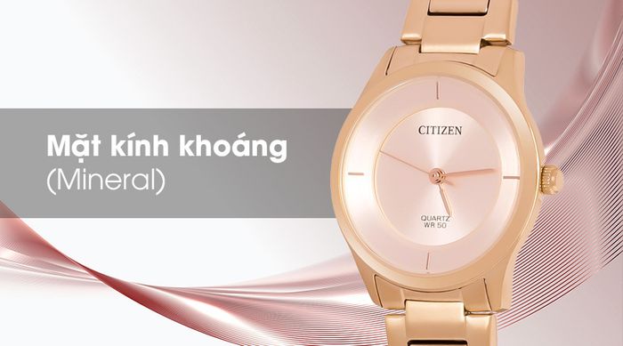 Đồng hồ nữ Citizen ER0205-80X có mặt kính trong suốt