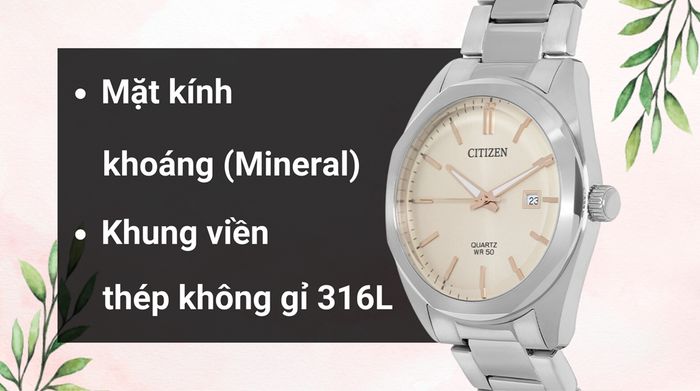 Chất liệu mặt kính và khung viền của mẫu đồng hồ