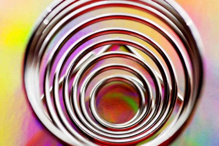 A close-up of a coil.