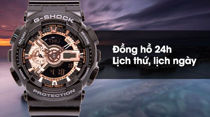 Đồng hồ nam G-Shock GA-110MMC-1ADR được trang bị thêm các tính năng hữu ích như lịch ngày, lịch thứ và định dạng 24h