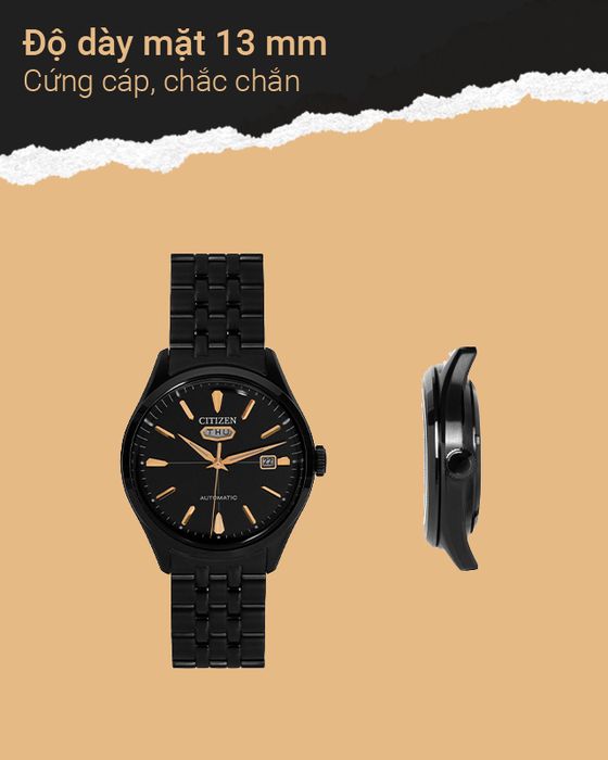 Đồng hồ Nam Citizen C7 NH8395-77E có độ dày bề mặt 13mm