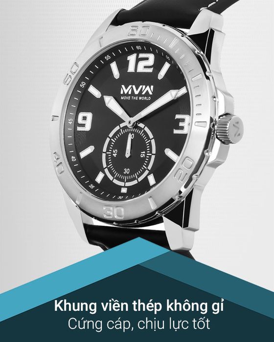 Đồng hồ nam MWW ML040-01 bền bỉ với khung viền thép không gỉ