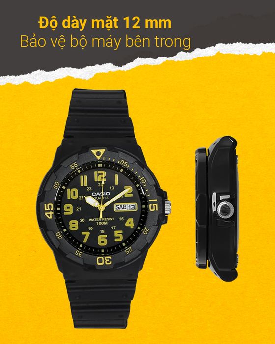 Đồng hồ Nam Casio MRW-200H-9BVDF có độ dày mặt 12 mm