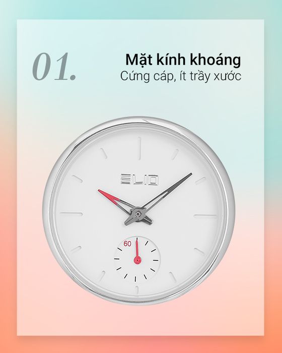 Đồng hồ Nữ Elio ES060-02 có mặt kính khoáng chống trầy xước