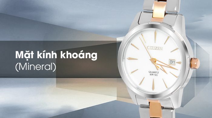 Đồng hồ nữ Citizen EU6074-51D có mặt kính chịu lực tốt
