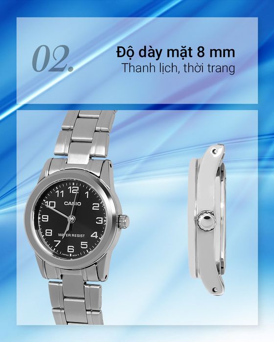 Đồng hồ nữ Casio LTP-V001D-1BUDF với mặt đồng hồ nhỏ nhắn