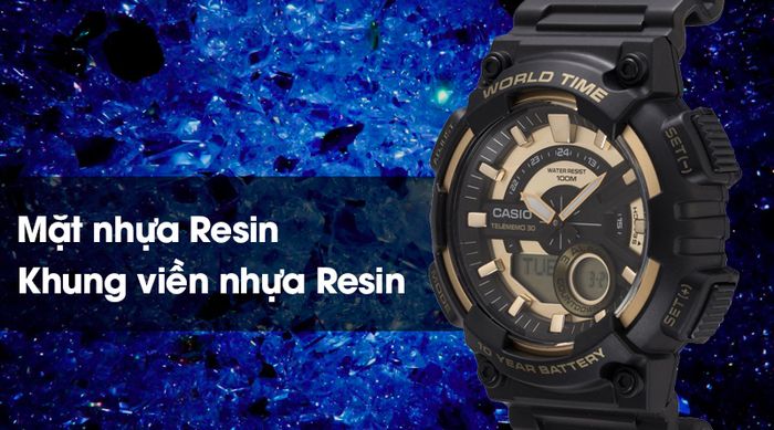 Đồng hồ nam Casio AEQ-110BW-9AVDF có lớp vỏ ngoài bền chắc