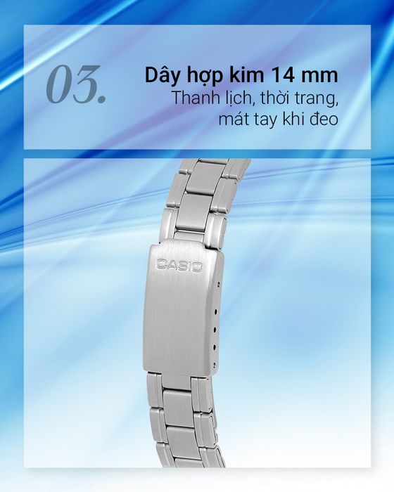Đồng hồ nữ Casio LTP-V001D-1BUDF có dây đeo hợp kim bền bỉ