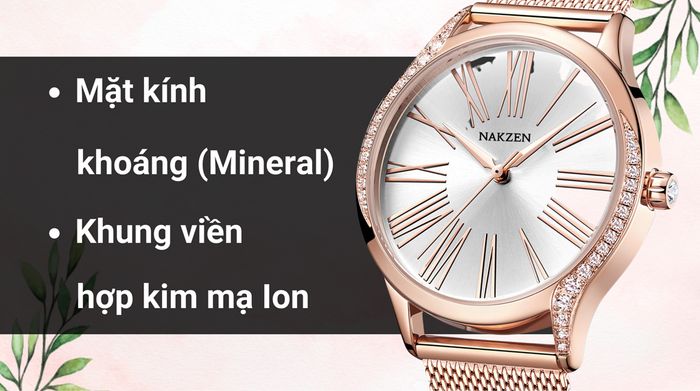Chất liệu mặt kính và khung viền của mẫu đồng hồ