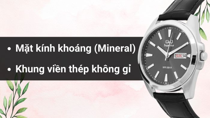 Chất liệu mặt kính và khung viền của mẫu đồng hồ