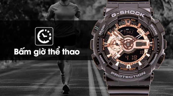 Đồng hồ nam G-Shock GA-110MMC-1ADR có tính năng bấm giờ thể thao với độ chính xác cao