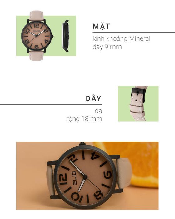 Đồng hồ unisex Elio EL036-01 có thiết kế trẻ trung