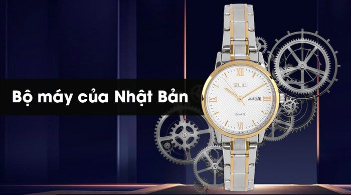 Đồng hồ nữ Elio ES025-C2 được trang bị bộ máy của Nhật Bản