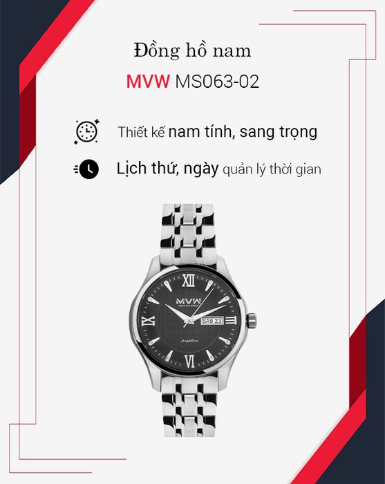 Tổng quan về đồng hồ nam MVW MS063-02
