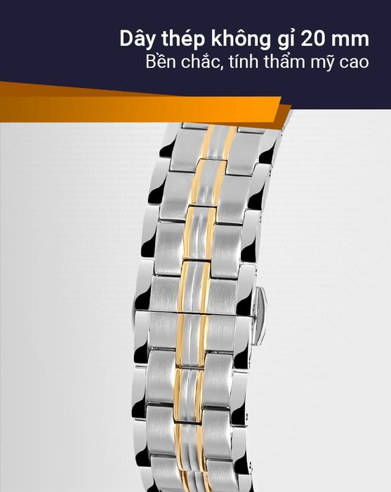 Đồng hồ Nam MVW MS070-01 thiết kế dây đeo được làm từ thép không gỉ có độ bền chắc cao