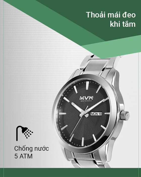 Đồng hồ Nam MWW MS058-01 có hệ số chống nước 5 ATM
