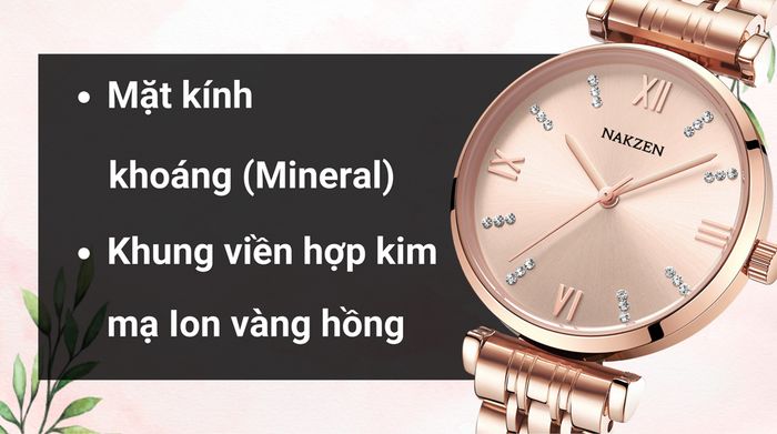 Chất liệu mặt kính và khung viền của mẫu đồng hồ