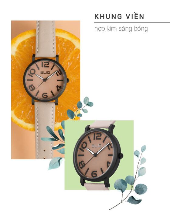 Đồng hồ unisex Elio EL036-01 có khung viền chắc chắn