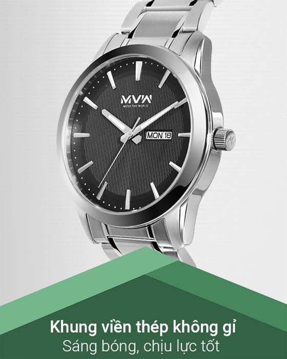 Đồng hồ Nam MWW MS058-01 có khung viền thép không gỉ