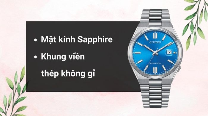 Chất liệu mặt kính và khung viền của mẫu đồng hồ