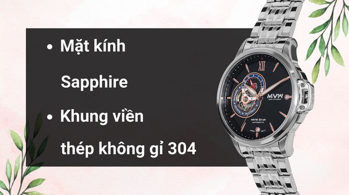 Chất liệu mặt kính và khung viền của mẫu đồng hồ