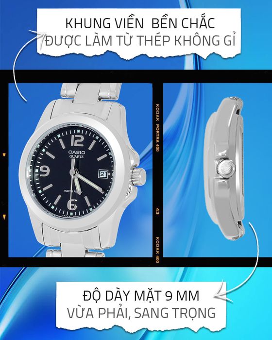 Đồng hồ nữ Casio LTP-1215A-1ADF có lớp vỏ chắc chắn