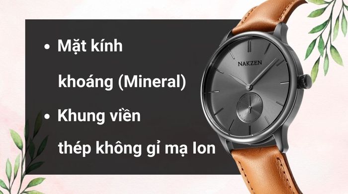 Chất liệu mặt kính và khung viền của mẫu đồng hồ