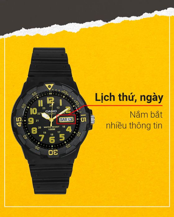 Đồng hồ Nam Casio MRW-200H-9BVDF có thêm tiện ích lịch thứ lịch ngày
