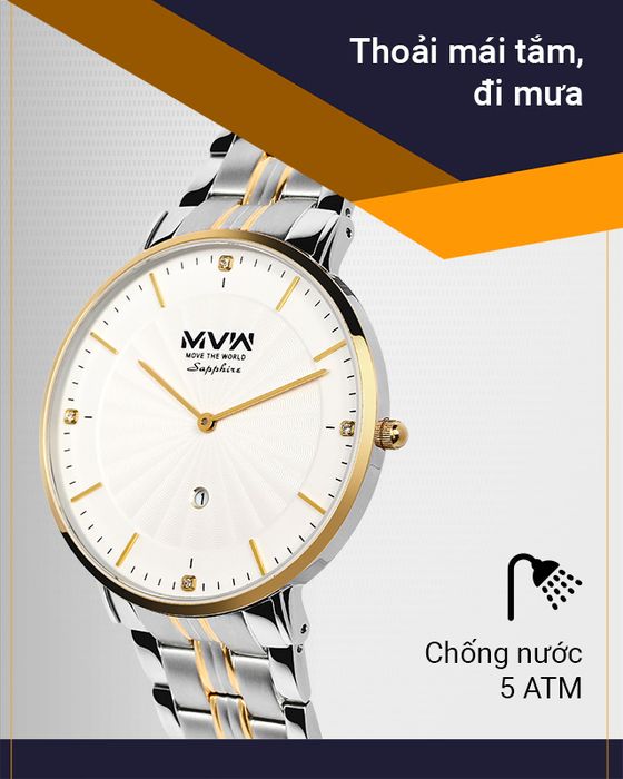 Đồng hồ Nam MVW MS070-01 thoải mái sử dụng khi tắm, đi mưa
