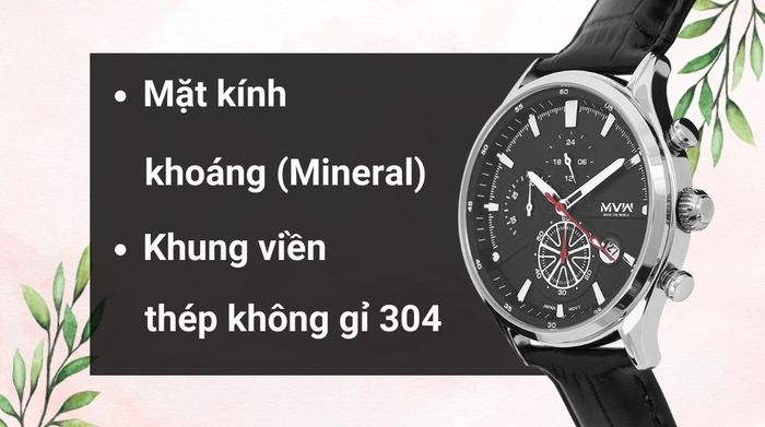 Chất liệu mặt kính và khung viền của mẫu đồng hồ