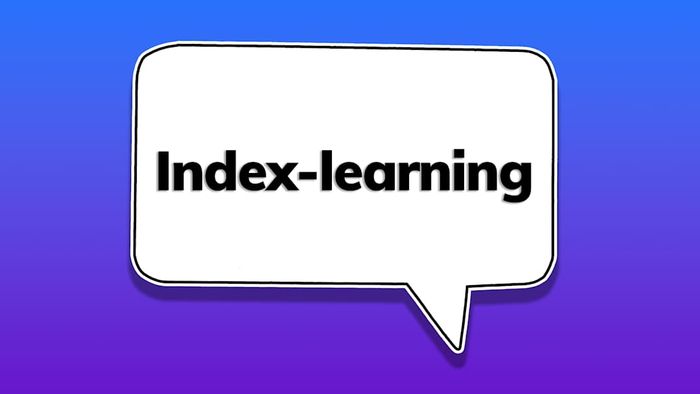 A speech bubble containing the word ‘index-learning’