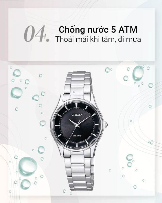 Đồng hồ Nữ Citizen EM0401-59E - Eco-Drive có hệ số chống nước 5 ATM
