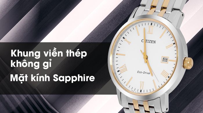 Đồng hồ nam Citizen BM6774-51A có mặt kính trong suốt, bền bỉ