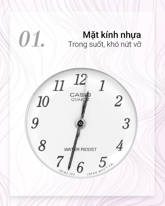 Đồng hồ Nữ Casio LQ-139L-4B2DF có mặt kính trong suốt
