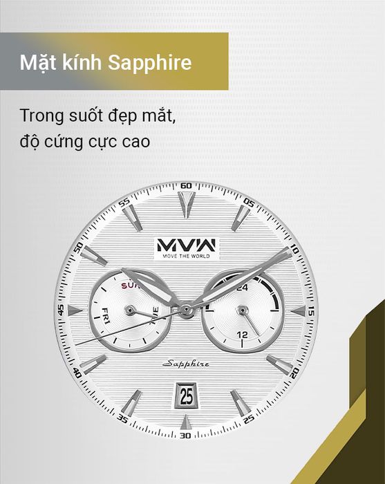 Đồng hồ nam MVW MS061-03 có mặt kính Sapphire cao cấp