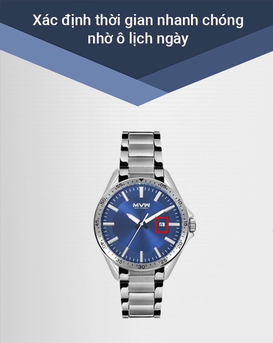 Đồng hồ Nam MWW MS057-01 hỗ trợ tiện ích lịch ngày