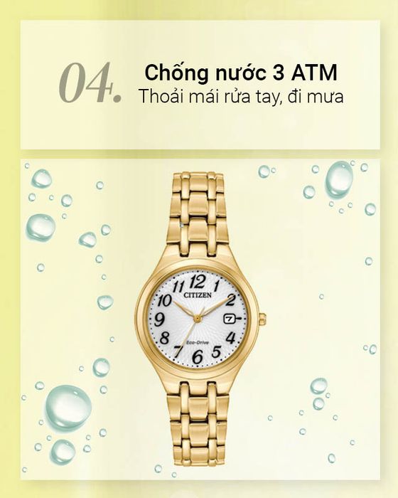 Đồng hồ Nữ Citizen EW2482-53A - Eco-Drive có hệ số chống nước 3 ATM