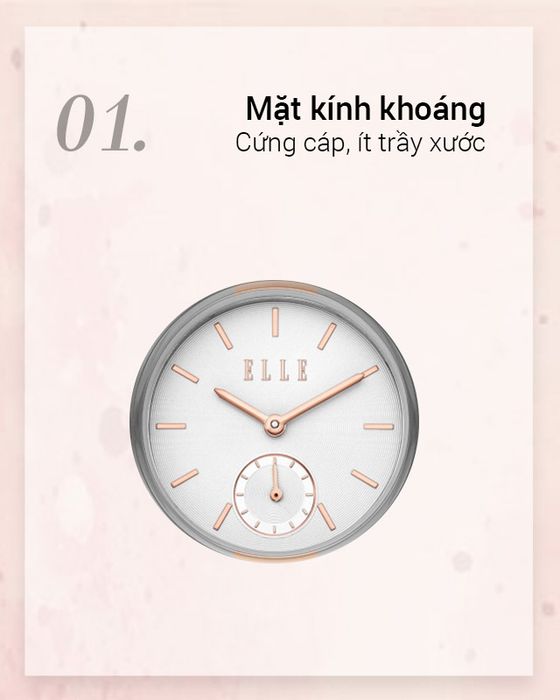 Đồng hồ nữ ELLE ELL25019 có mặt kính khoáng trong suốt