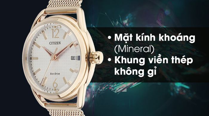 Đồng hồ nữ Citizen FE6089-84A có lớp vỏ ngoài bền chắc